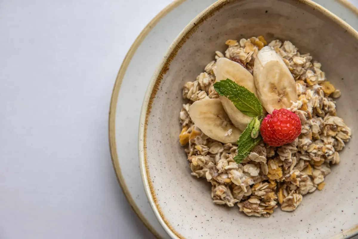 A banana on a kitchen counter — an easy pre-run snack